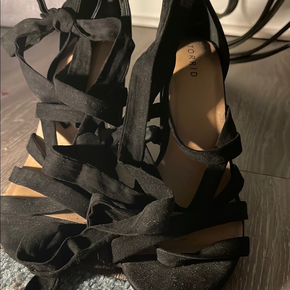 Torrid Black Women's Strappy sandal tall heel with ankle wrap